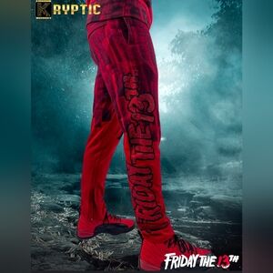 Friday The 13th Embroidery Friday The 13th Rhinestone Side Leg Size 3X Unisex